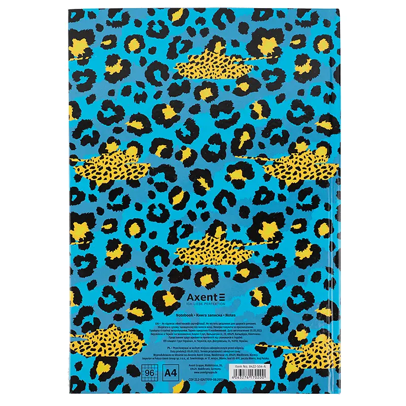 Книга записна Axent Leopard A4 в клітинку 96 аркушів блакитна (8422-554-A) - фото 4