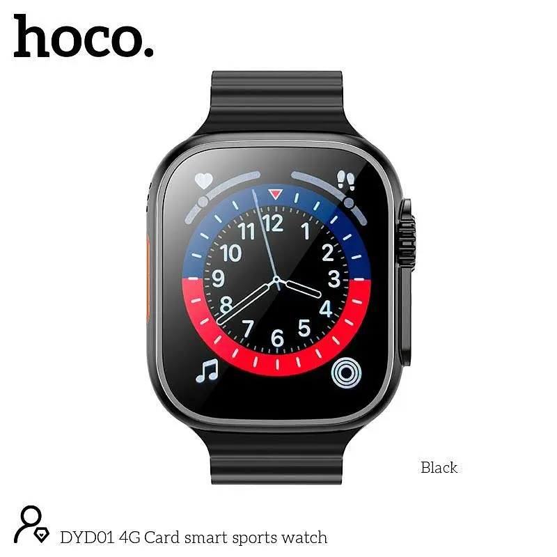 Smart Sports Watch Hoco 4G Card DYD01 BT4.2, Nano Sim, 1.96" - фото 2