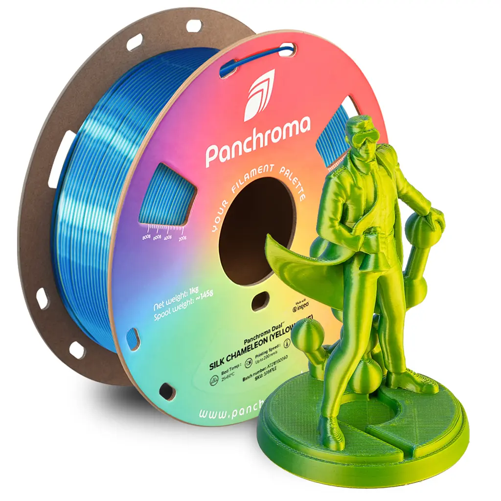Пластик для 3D-принтера Polymaker PLA PANCHROMA DUAL SILK 1,75mm 1kg Yellow-Blue (CA03026) - фото 2