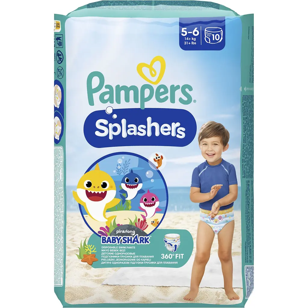 Трусики для плавання Pampers Splashers Розмір 5-6 (14+ кг) 10 шт. - фото 2