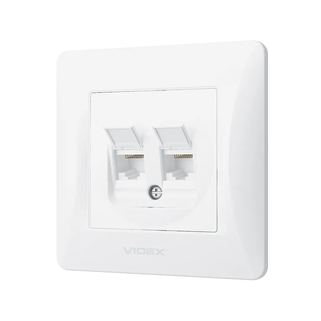 Комп'ютерна розетка Videx BINERA CAT6+CAT6 (VF-BNSK2PC6-W) - фото 2