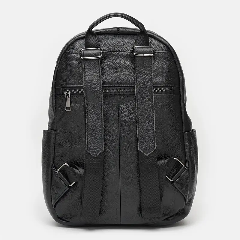 Шкіряний чоловічий рюкзак Borsa Leather K12626-black - фото 3