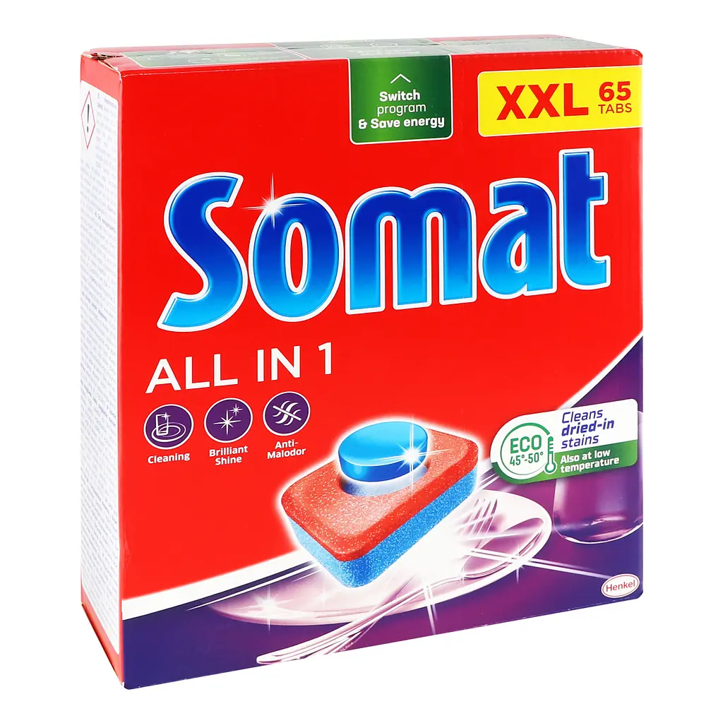 Таблетки для миття посуду у посудомийній машині Somat All in one, 65 таблеток - фото 6