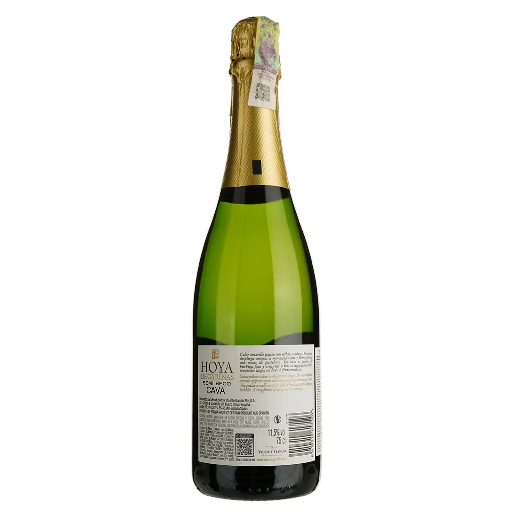 Вино ігристе Hoya de Cadenas Cava Semi Seco, біле, напівсухе, 11,5%, 0,75 л - фото 2