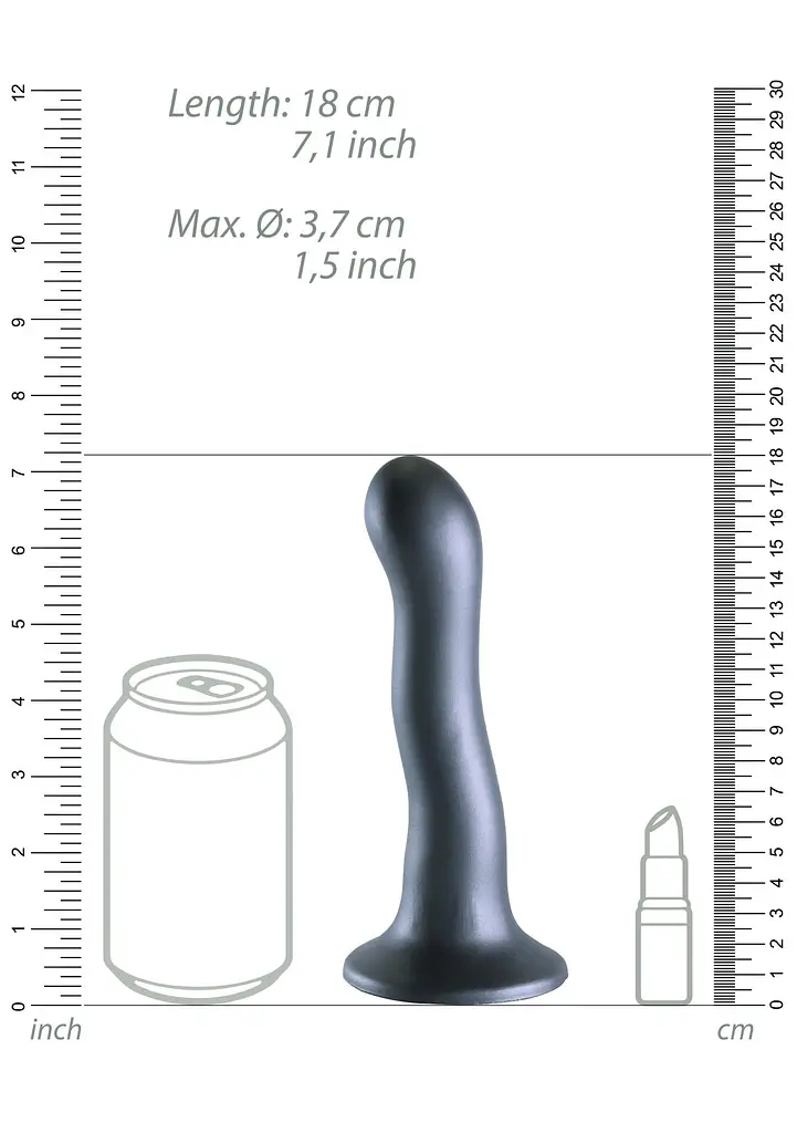 Фаллоимитатор Ouch! Curvy G-Spot Dildo 7apos;apos; 17 cm (серый) - фото 5