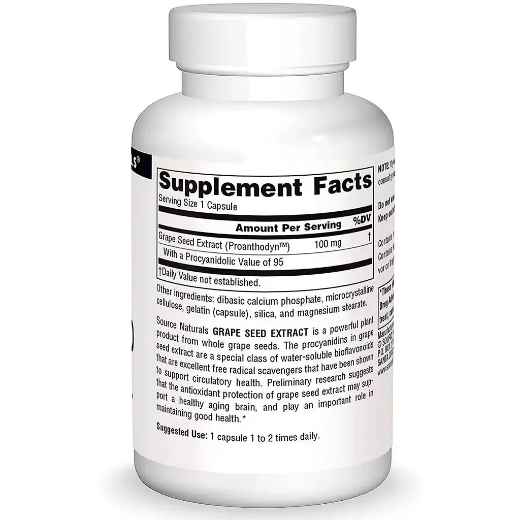 Екстракт виноградних кісточок Source Naturals Proanthodyn 100 мг 30 капсул - фото 2