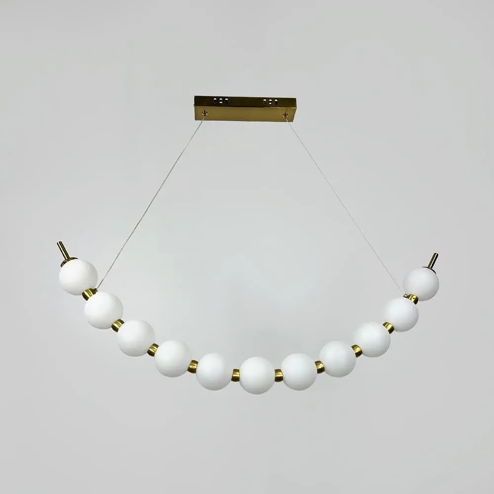 Светодиодная дуговая люстра PEARLIES на 11 белых шариков длиной 95 см | Line F | Ст. SG45-950 AB - фото 7