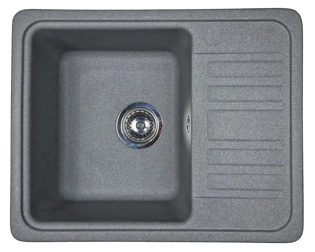 Кухонна мийка Adamant SMALL сіра 570x455x180 мм, з крилом 57 см