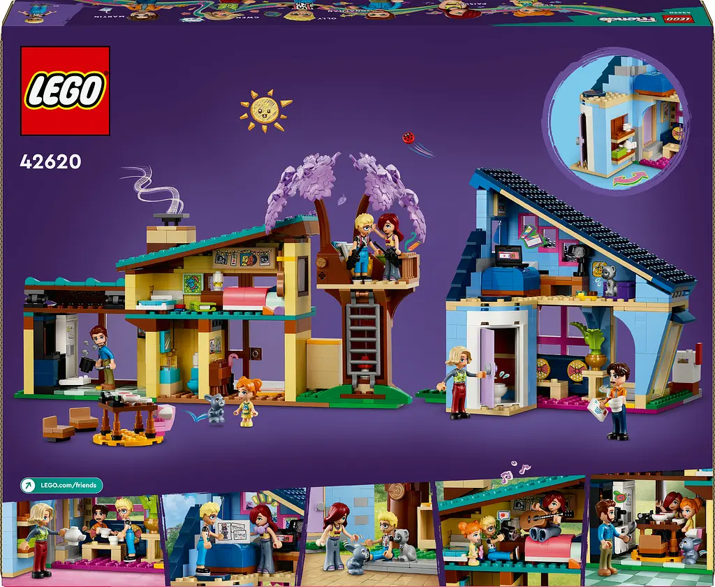 Уцінка. Конструктор LEGO Friends Родинні будинки Оллі й Пейслі 1126 деталі (42620)  - фото 9