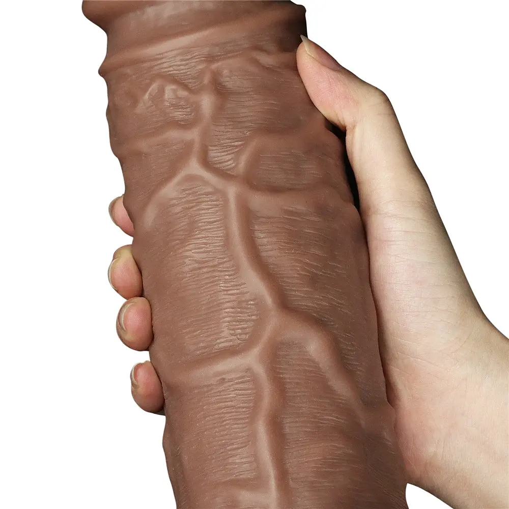 Вібратор Lovetoy Realistic Chubby Dildo 10.5'' 26.6 см коричневий - фото 6