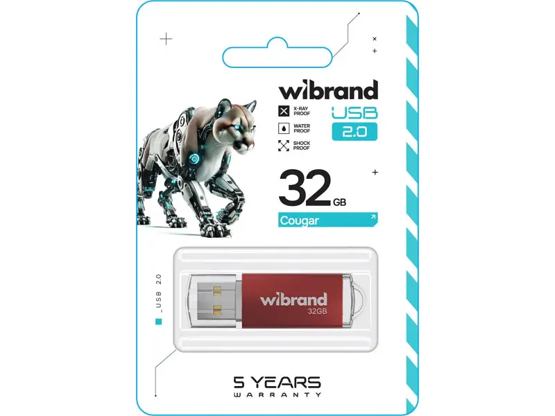 Флешка Wibrand 32 GB Cougar Red USB 2.0 (WI2.0/CU32P1R) - фото 2