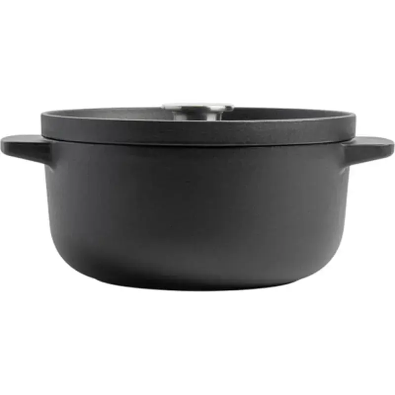 Каструля KitchenAid Matte Oven-to-table, чавунна з кришкою 3,3 л, чорна (CC004899-001) - фото 2