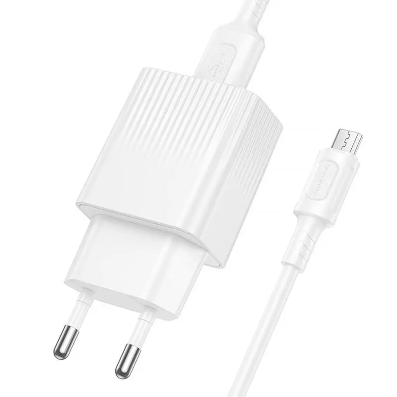 СЗУ Borofone BAS71A Source 10.5W (1USB-A) + кабель USB to MicroUSB White - фото 3