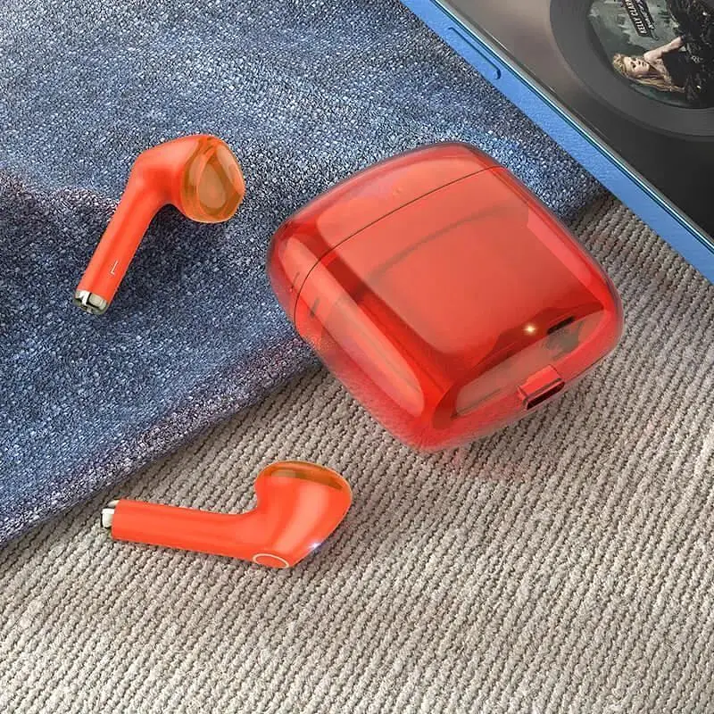 Наушники Bluetooth Hoco Clear Explore Edition true wireless BT headset EW15 красные - фото 2