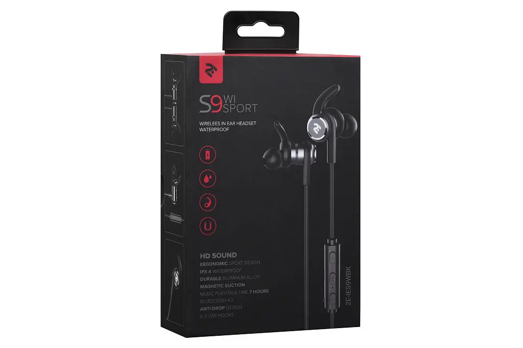 Навушники 2E S9 WiSport In Ear Waterproof Wireless Mic Black (2E-IES9WBK) - фото 8