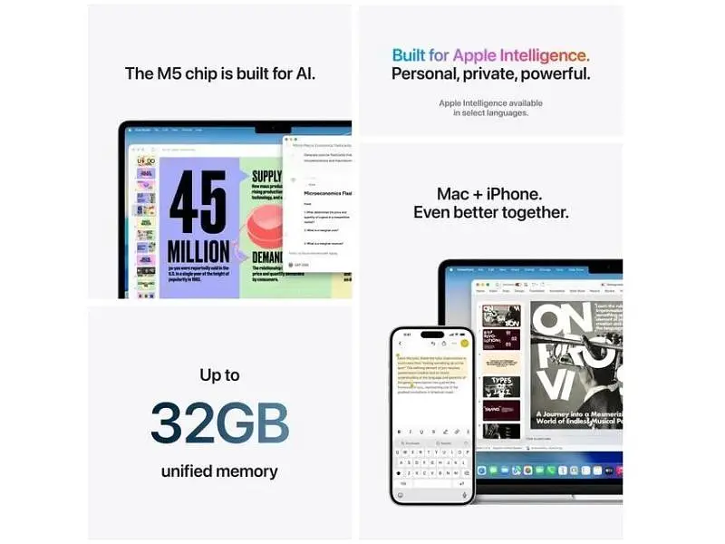 Ноутбук Apple MacBook Air 15 2026 M5 10 core GPU 16GB 1TB Sky Blue (MDVT4) - фото 5