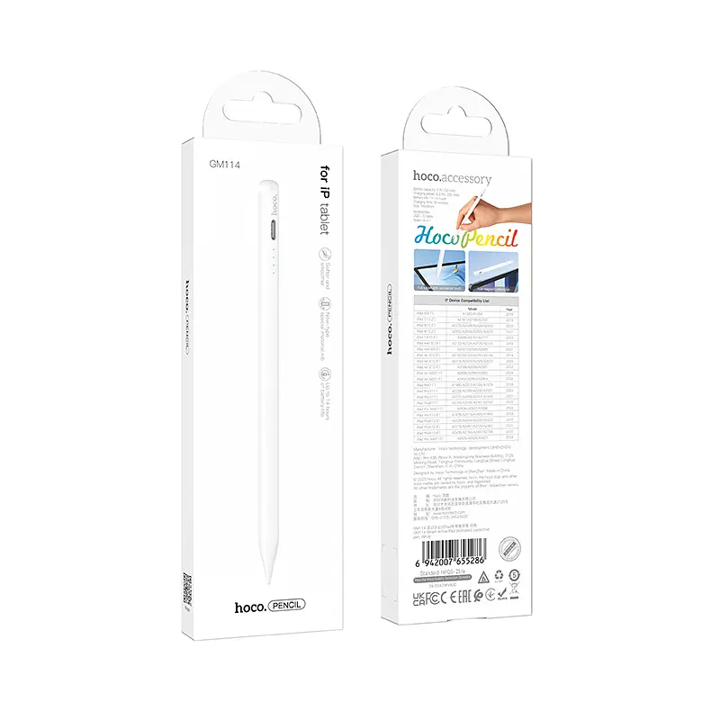 Стілус Hoco GM114 Smart active Pad dedicated capacitive pen (only for IPad) White - фото 2