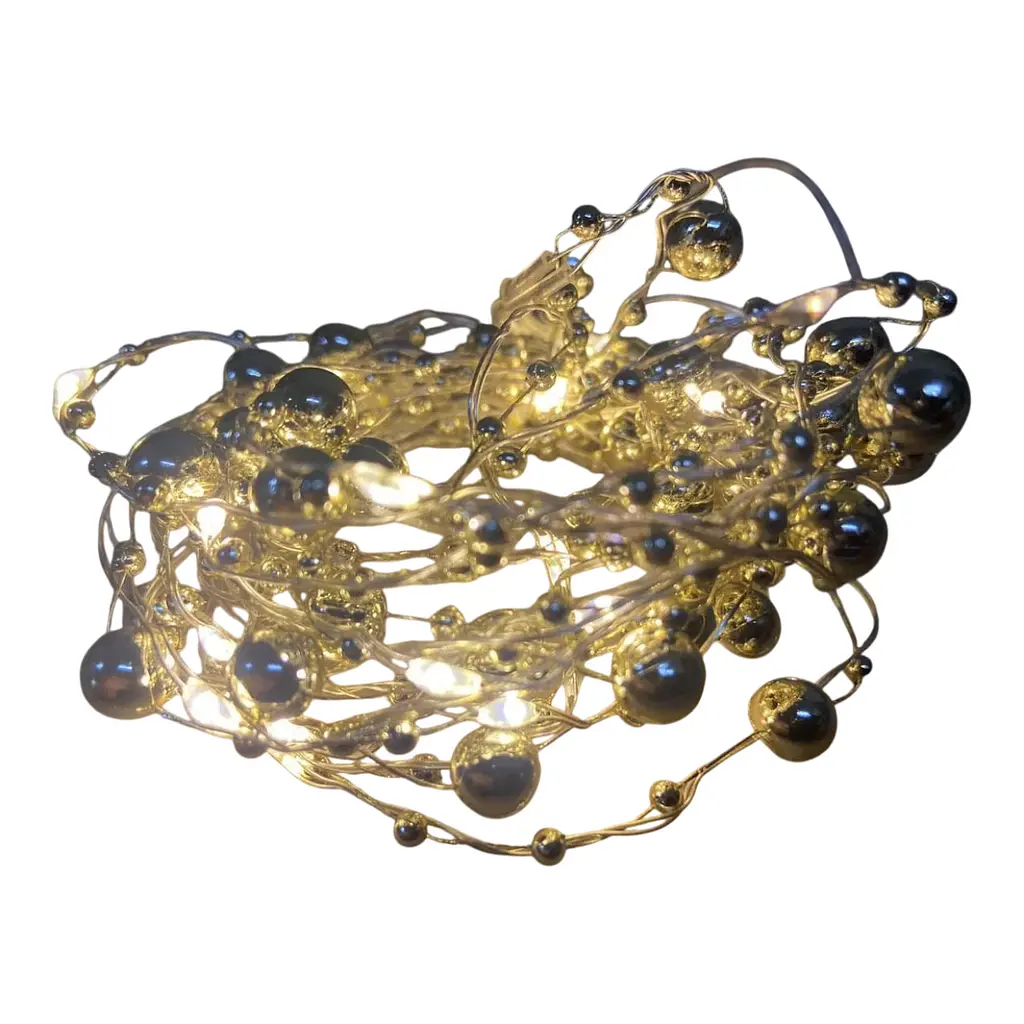 Гирлянда декоративная капля Жемчужина gold 20led c пультом - фото 1