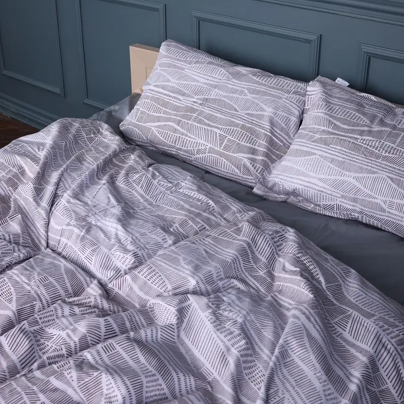 Наволочка MirSon Сатин Lines of Nature 40х60 см сіра (2200011122861) - фото 4