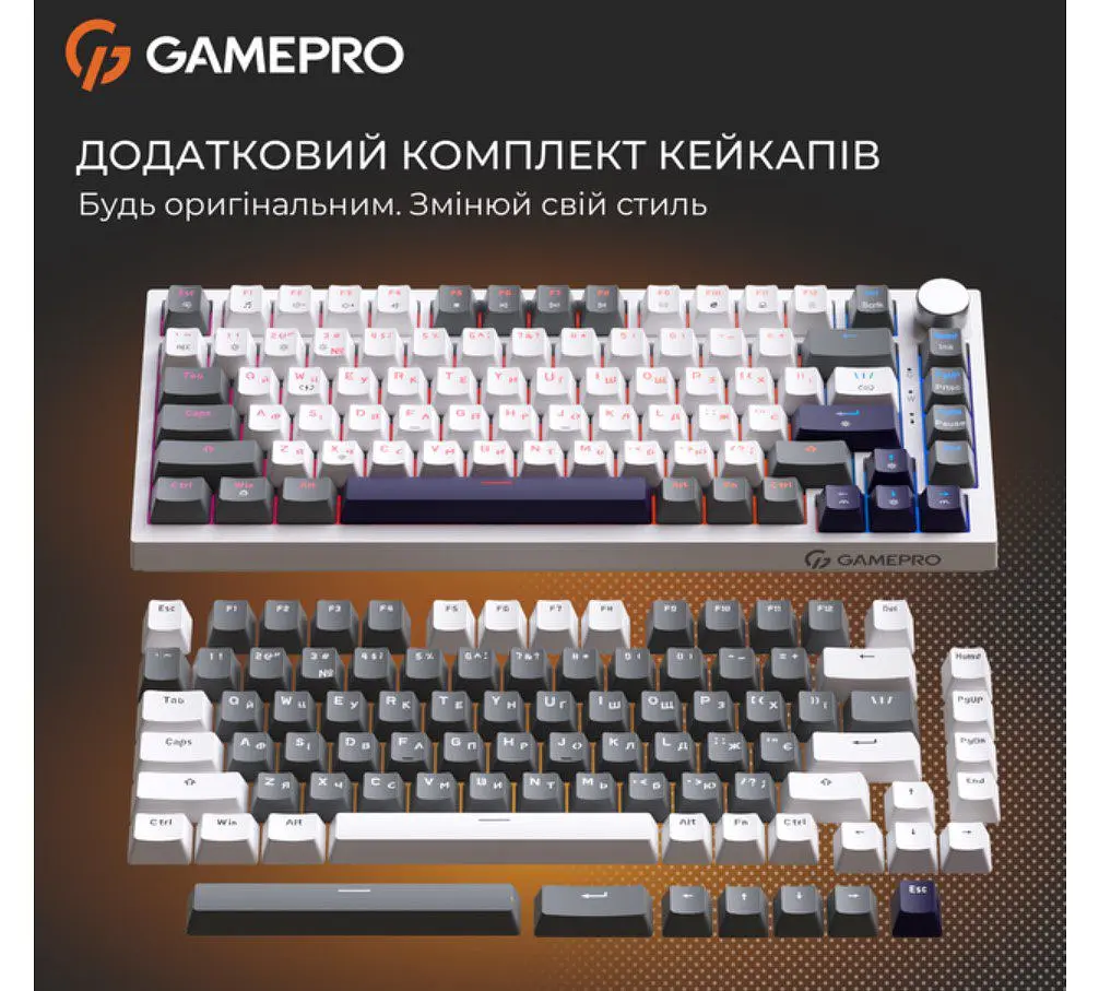 Клавіатура ігрова механічна GamePro GPMK-160-P Warden Genesis Red Outemu Swithes Hot-Swap White-Grey - фото 5