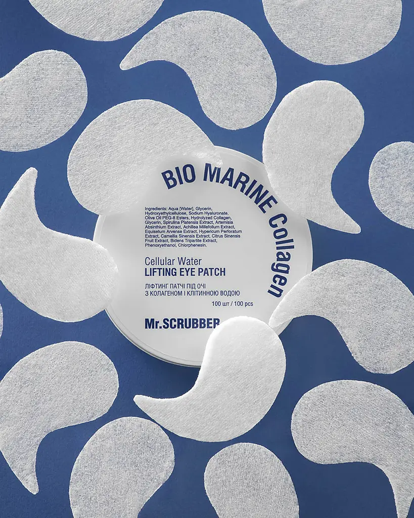 Лифтинг патчи под глаза Mr. Scrubber Bio Marine Collagen с коллагеном и клеточной водой 100 шт. - фото 2
