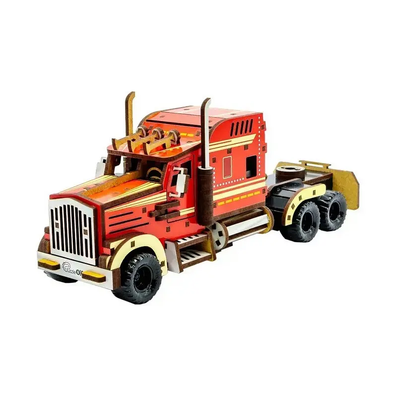 Дитячий дерев'яний 3D конструктор Фура з причепом PuzzleOk Puz-00952 206 деталей - фото 6