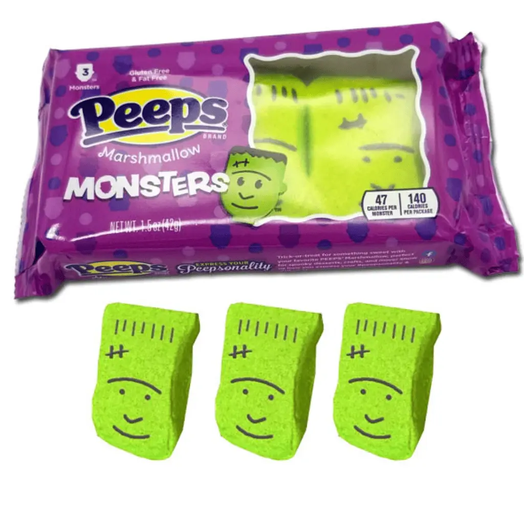 Маршмеллоу Peeps Marshmallow Candy Halloween Green Frankenstein Monster 3шт, 42г - фото 7