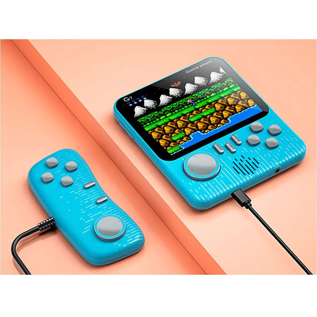 Ретро ігрова приставка SUP G7 Game Box Portable 666 in 1 AV Blue [85278] - фото 6