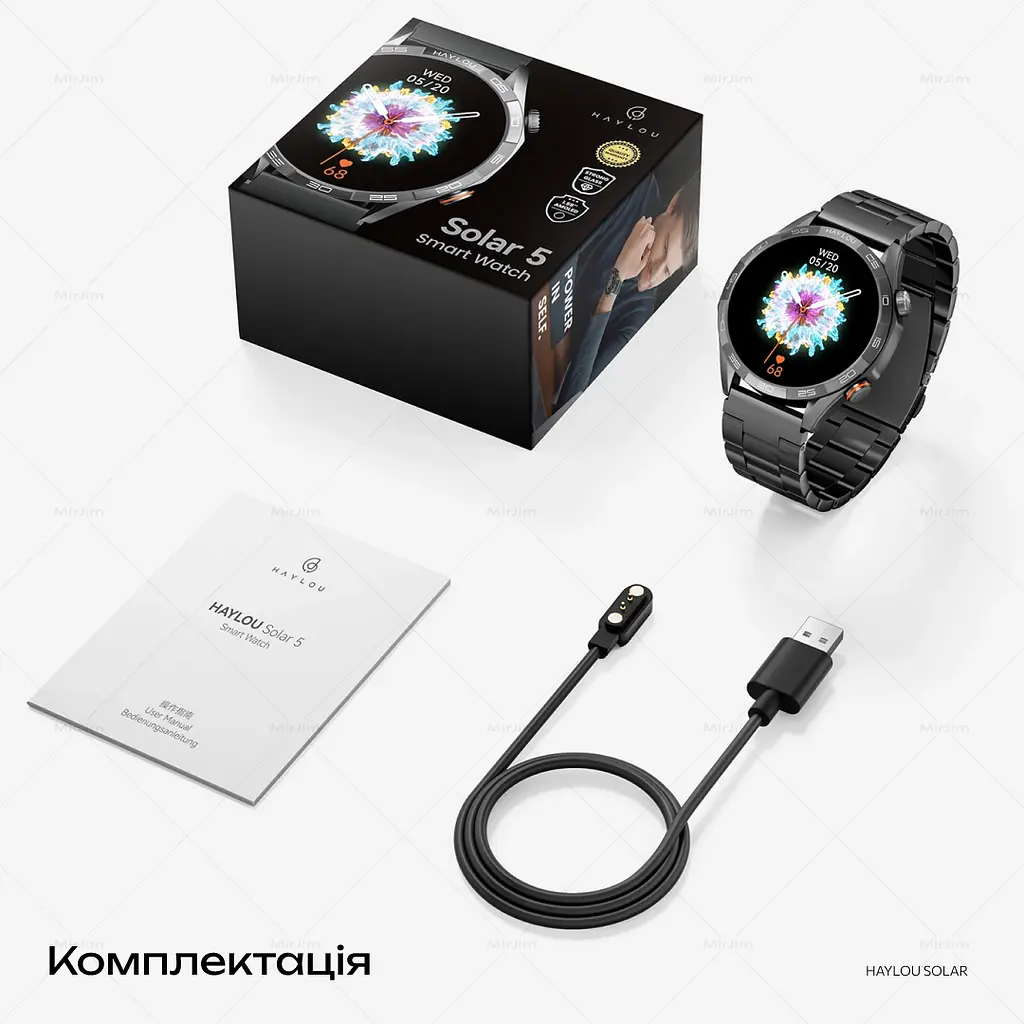 Смарт-часы Smart watch Haylou Solar 5 с функцией голосового вызова, звонки по Bluetooth HD-дисплею мониторинг здоровья и AMOLED-дисплеем 1.43" Silver - фото 12