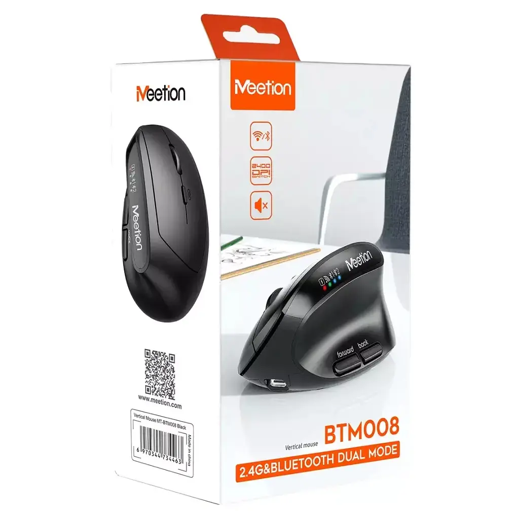 Мишка Meetion BTM008 Wireless/Bluetooth Black (MT-BTM008-A) - фото 2