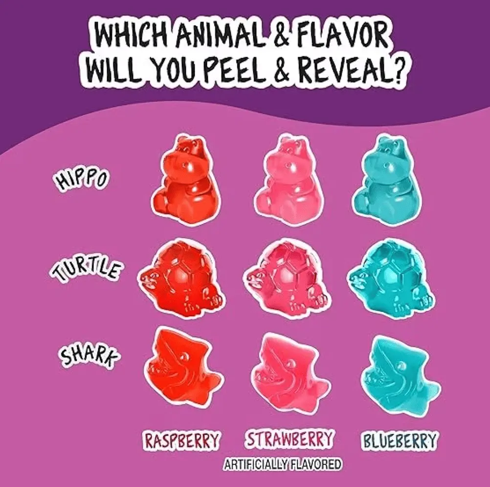Жувальні цукерки Amos Juicy Drop Gummy Mystery Cube Wild Berry 142г - фото 6