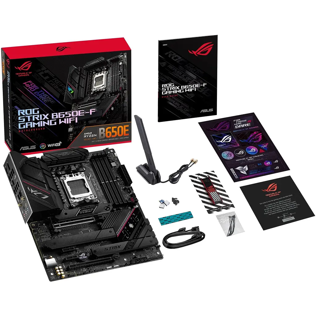 Материнская плата Asus Rog Strix B650E-F Gaming WIFI sAM5 B650 4xDDR5 M.2 HDMI DP WiFi BT ATX - фото 2