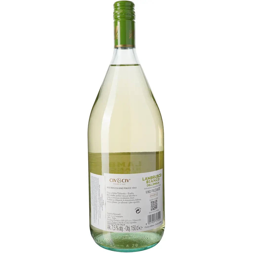 Вино напівігристе Civ&Civ Lambrusco dell'Emilia Bianco Amabile напівсолодке біле 1.5 л - фото 4