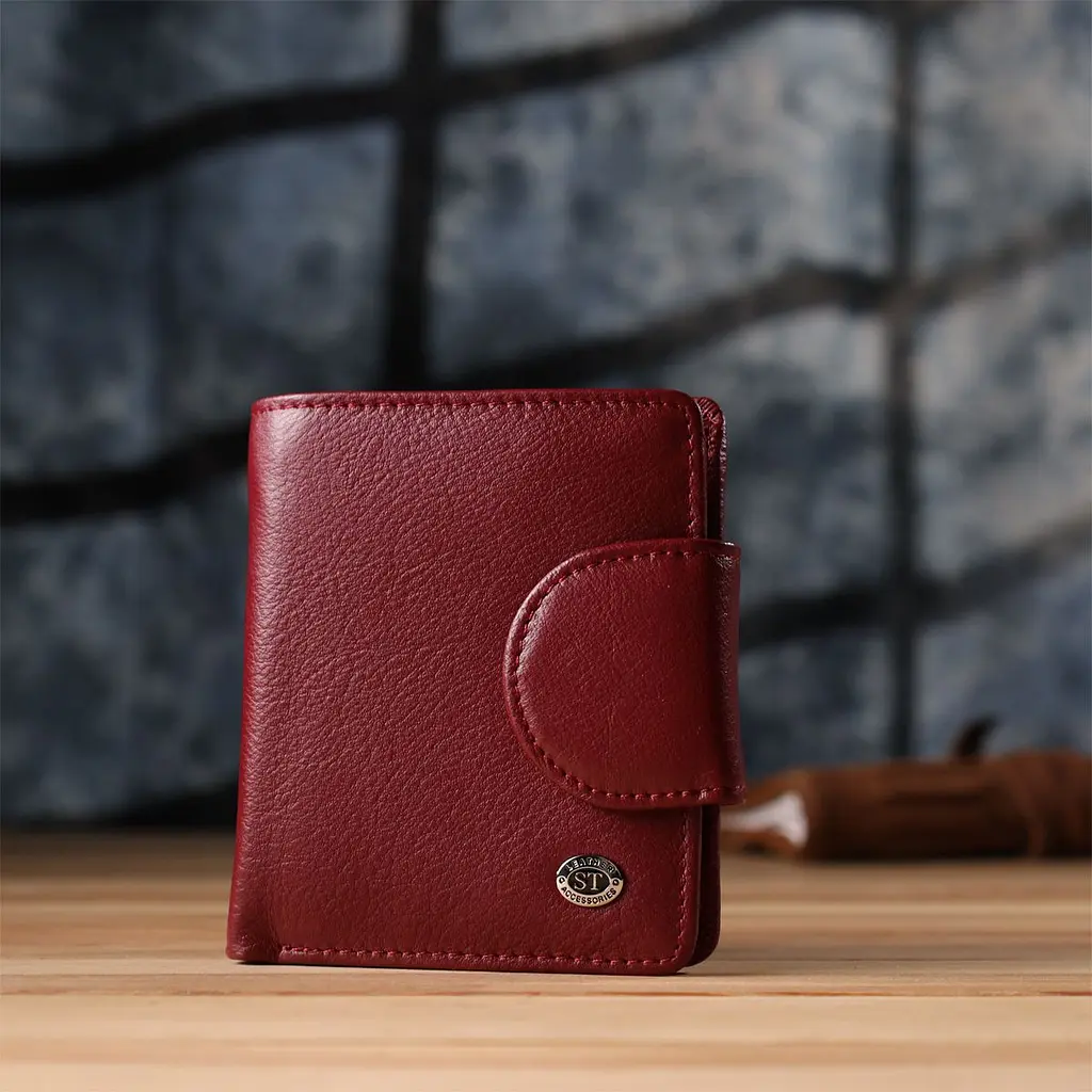 Жіночий гаманець вертикального формату з натуральної шкіри ST Leather 23071 бордовий - фото 9
