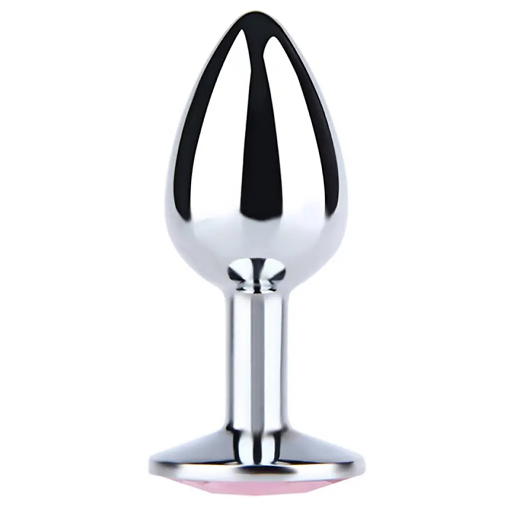 Анальна пробка Fantasy Silver Butt Plug Diamond M 8 см (блакитний) - фото 3