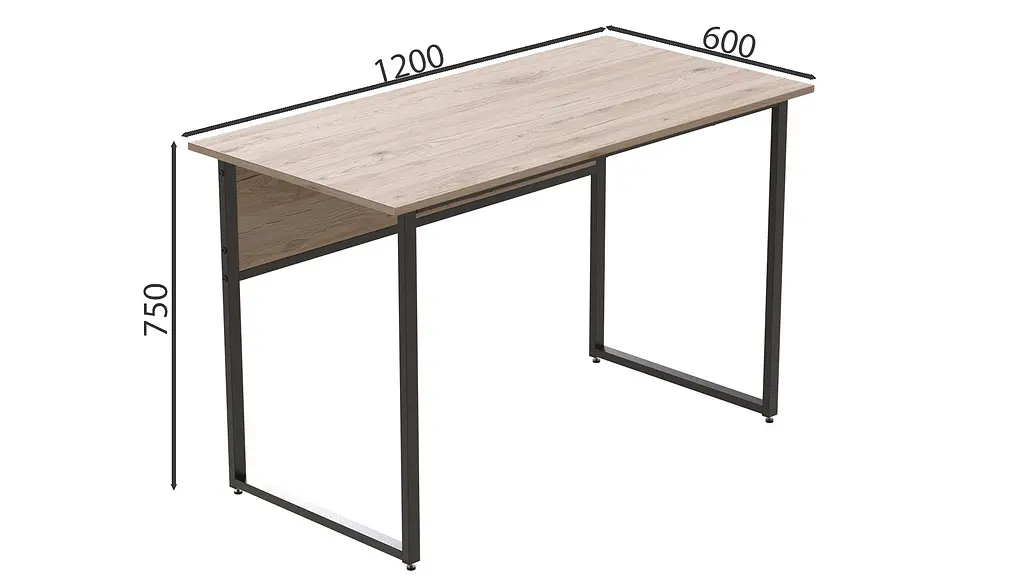 Комп'ютерний стіл Ferrum-decor Коді 75x120x60 чорний ДСП Дуб Сан-Марино 16мм (FRD-103744) - фото 6