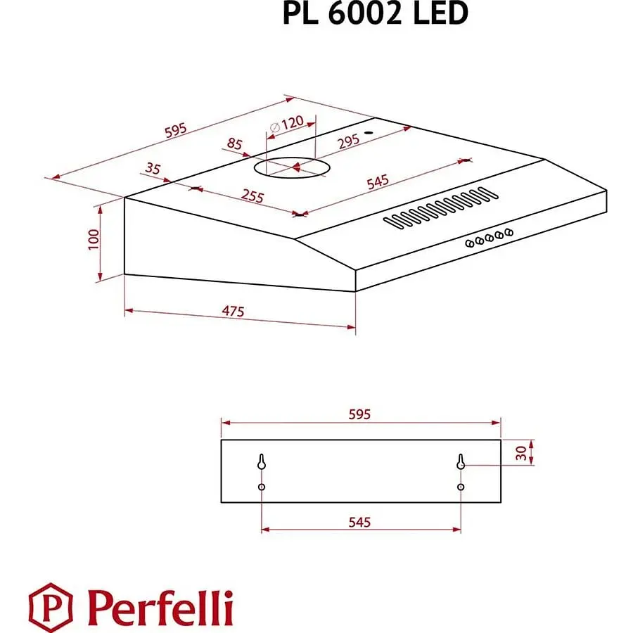 Витяжка Perfelli PL 6002 BL LED пласка - фото 9