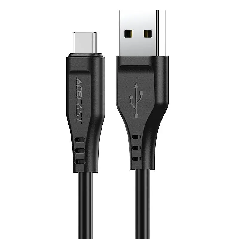 Кабель ACEFAST C3-04 USB to Type-C 3A 1.2m TPE оплетення + TPE connectors посилений чорний - фото 2