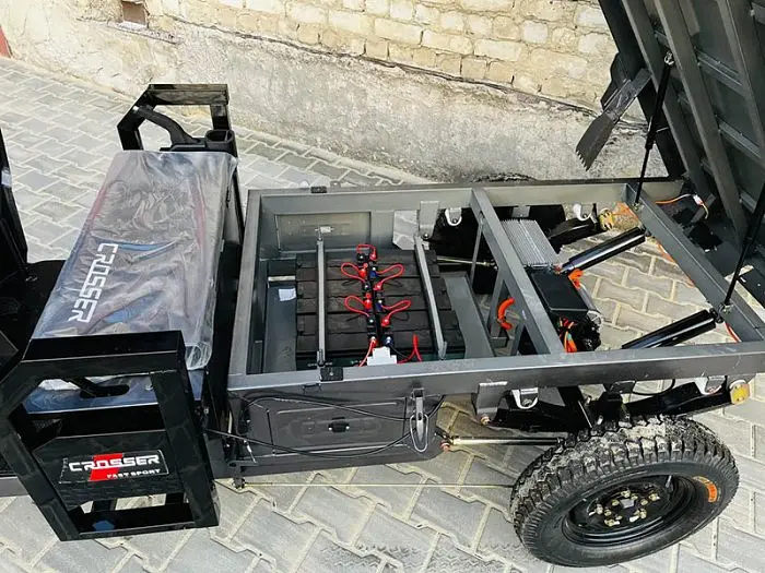 Вантажний електроскутер-самоскид триколісний CROSSER Cargo 18"  (1500W, 72V, 58Ah) Сірий - фото 7