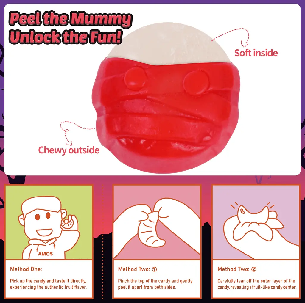 Желейні цукерки Amos Peelerz Gummy 4D Mummies 65г - фото 4