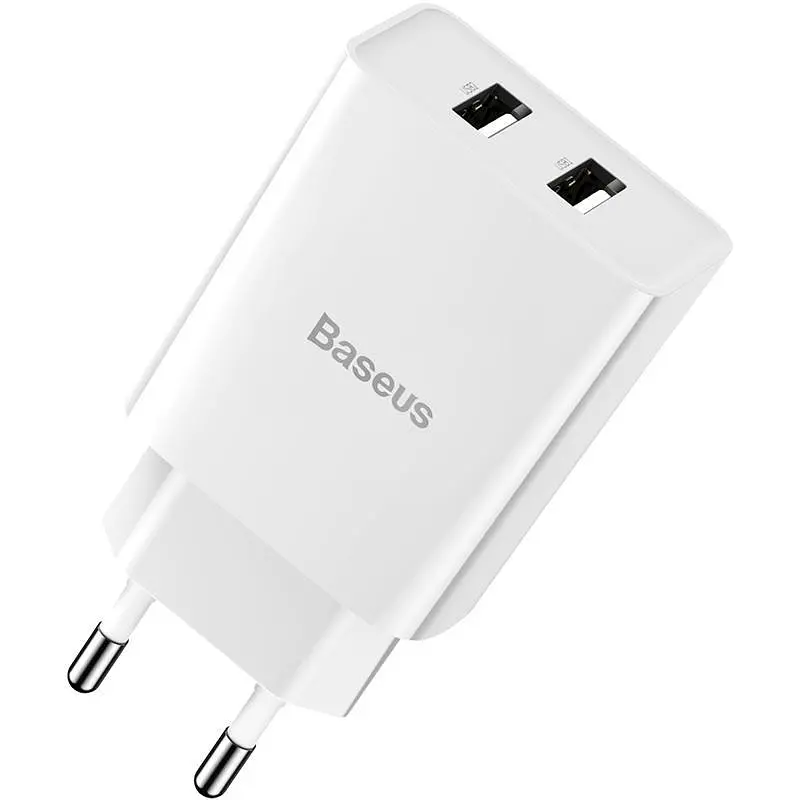 Мережевий зарядний пристрій Baseus Speed ​​Xiaomini 2USB + Cable Lightning 2.1A TZCCFS-R02 White - фото 4