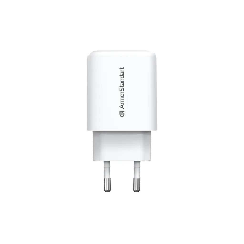 Зарядний пристрій ArmorStandart AR-T202WEU 20W GaN USB-C+ USB-A White (ARM89531) - фото 2