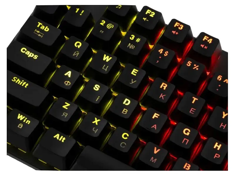 Клавіатура Vinga KBGM-101 LED Red Switch USB Black - фото 8