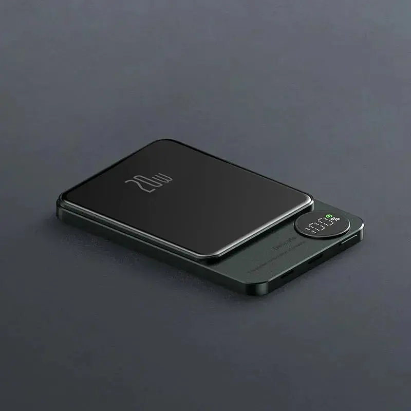 Повербанк MagSafe Power Bank Q9 беспроводной с беспроводной зарядкой для iPhone 10000 mAh 20W Green - фото 3