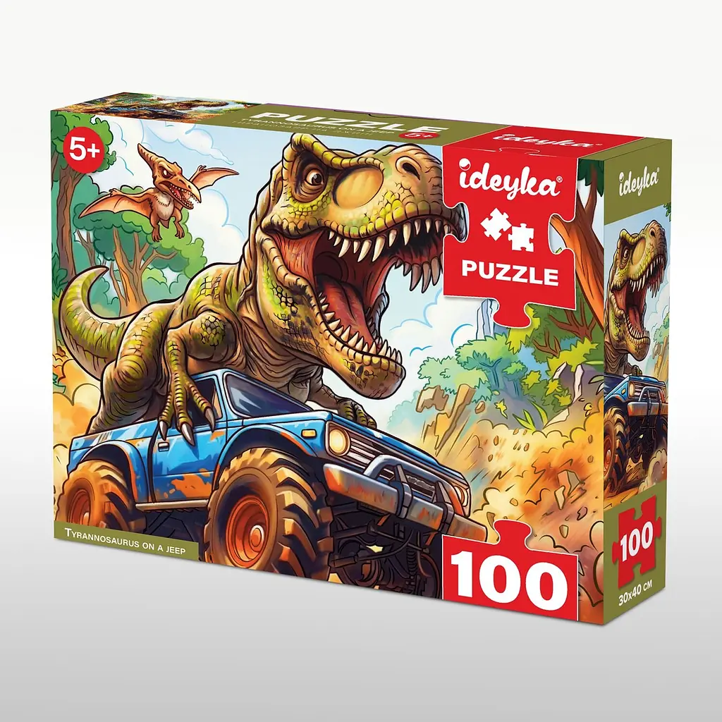 Пазли Тиранозавр на джипі Ideyka LP100-007 100 елементів Різнокольоровий shop (4823104391463)