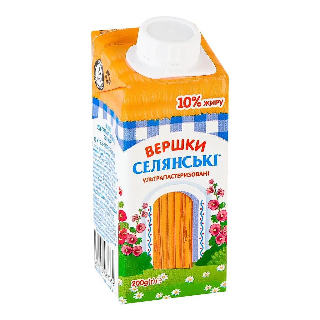 Сливки Селянські ультрапастеризованные 10% 200 г - фото 4