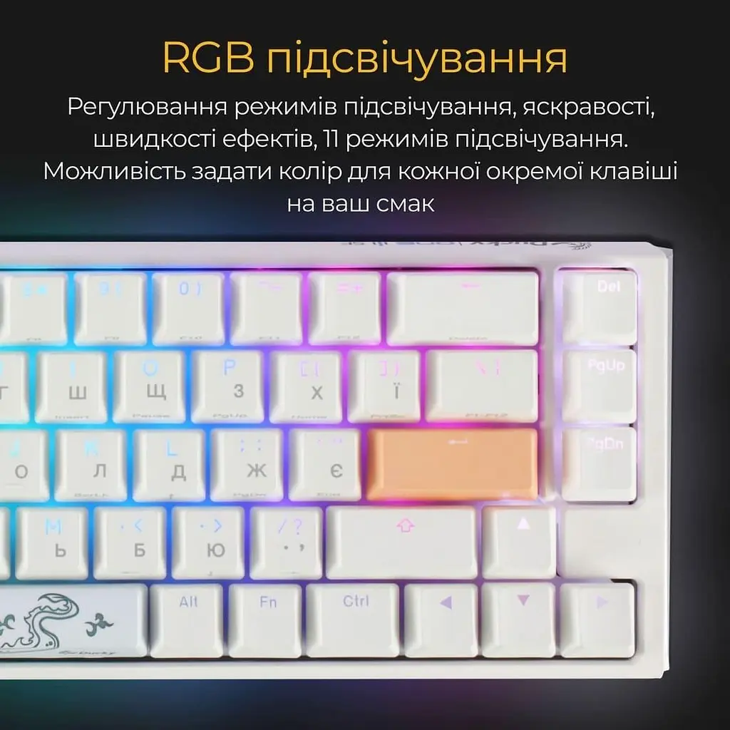 Клавіатура Ducky One 3 SF Cherry MX Red RGB White UA (DKON2167ST-RUAPXPWWWSC1) - фото 9