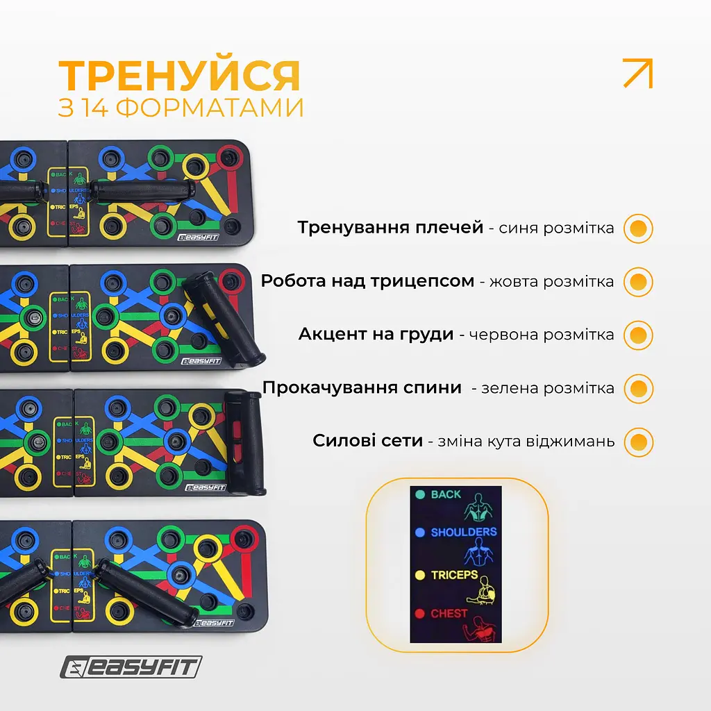 Дошка для віджимань EasyFit Straight тренажер регульований - фото 5