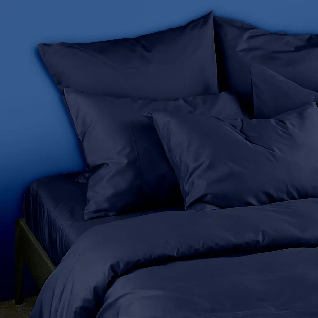 Наволочка Cosas Dark blue сатинова 70х70 см синя (Satin_Blue_70) - фото 4