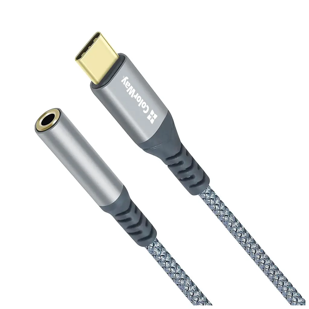 Переходник USB-C to 3.5mm F 0.14m gray ColorWay (CW-AD-CJ) - фото 4